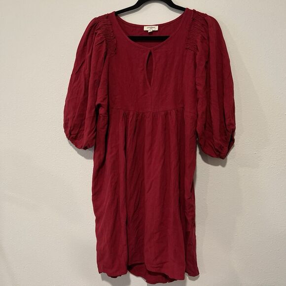 Umgee Puff Sleeve Textured Babydoll Dress main image 0